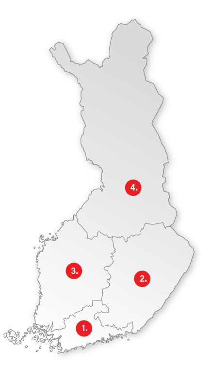 Suomen kartta alueittain